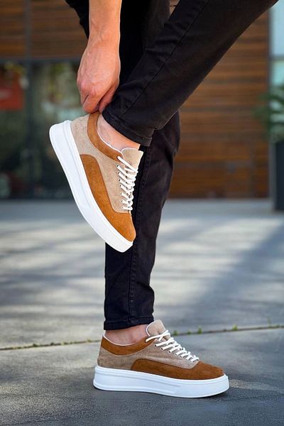 TB Terzi Bey Tb-005 Casual ανδρικά παπούτσια Tailor Bey Mink Tan Suede με κορδόνια