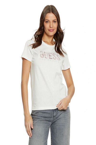 Guess Ss Cn Python Logo Tee Women's White T-Shirt W5Ri19I3Z14-G012