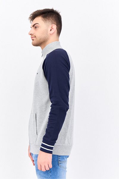 Threadbare Men Mock Neck Embroidered Logo Long Sleeves Sweatshirt, Grey