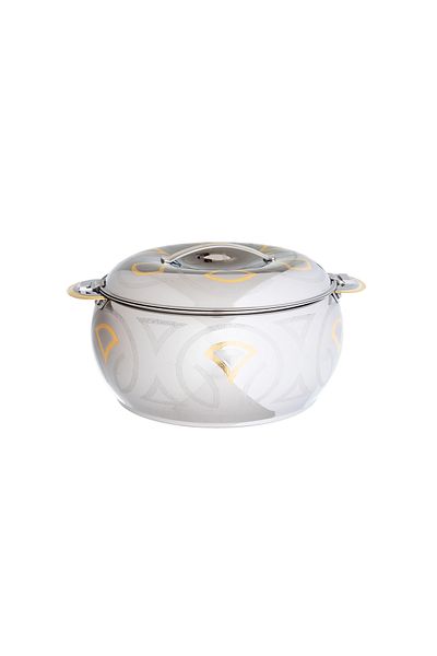 Bohara Indian Stainless Steel Food Container with Gold Plated 3.5L