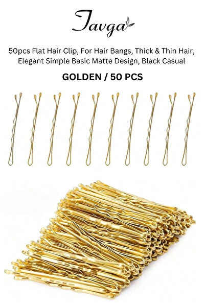 TAVGA 50 Adet Golden Bobby Pins Sarı Saç Tokası Tel Toka