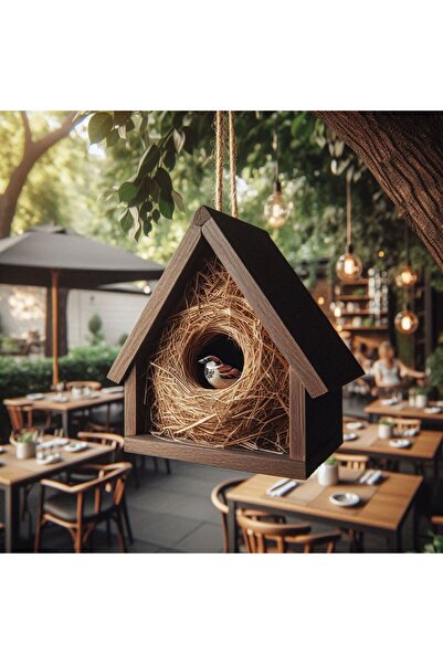 MDİZMİR Kuş Yuvası Bahçe Tipi Çatılı Kuş Evi MDizmir Özel Tasarım Kuş Evi / Y...