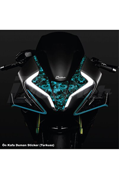 Motiker CFMOTO 450SR ÖN KAFA TURKUAZ DUMAN STICKER ETİKET MODELİ KAPLAMA