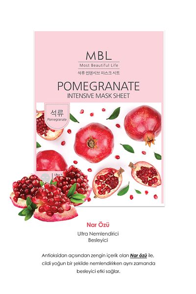MBL Teresia Anti-Aging Effective Pomegranate Extract Face Mask to Help Improve Skin Elasticity