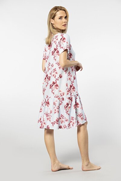 TÜREN Φόρεμα με υφαντό κουμπί 3603/Μπλε