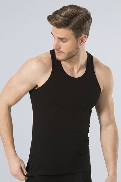 TÜREN 2 Pieces 95% Cotton 5% Lycra Halter Neck Sports Men's Undershirt