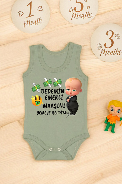 bebetospik 100% Cotton My Grandfather Retirement Retirement I'M Here to Eat Printed Soft Texture Printed Bodysuit & Bodysuit