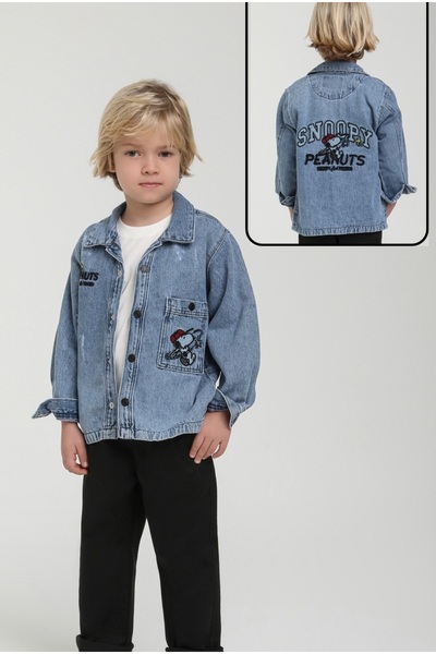 Jack Lions Snoopy Printed Denim Shirt