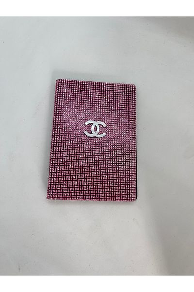 BUTİKSULTANS Cc Passport Case with Shiny Stone Detail