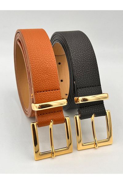 MODAM HİFA 2 bucăți cu cataramă pătrată pentru femei, curea pentru pantaloni, curea pentru rochie, curea pentru cămașă, curea pentru haină