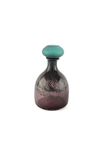 Mikasa Moor Plum Turquoise Glass Vase with Lid 17X28Cm