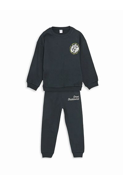 LC Waikiki Boy's Crew Neck Sweatshirt and Sweatpants Set of 2