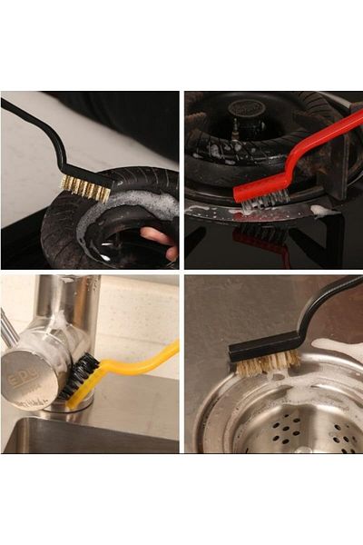 STOREMAX Sellbuystore 3 Piece Wire Brush Detailed Cleaning Set, Multi-Purpose Bathroom Kitchen Cleaning Brush