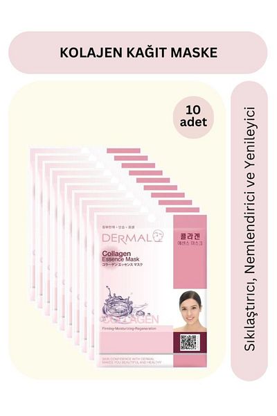 Dermal 10 Pieces Collagen Extract Firming Moisturizing Skin Care Mask - for All Skin Types