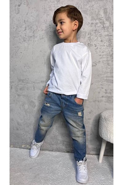morpembej kadın erkek çocuk Adjustable Ripped Jeans