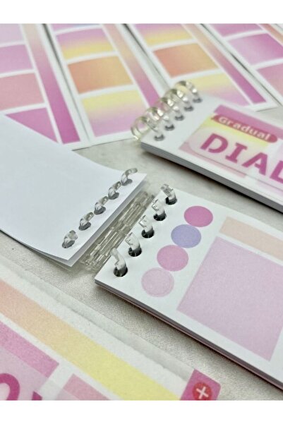 Kağıt Gemi Dükkan 20 Yaprak 328 Adet Binderli Pembe Tonları İndeks/İndex Sticker/Etiket/Çıkartma/Postit/Post-it