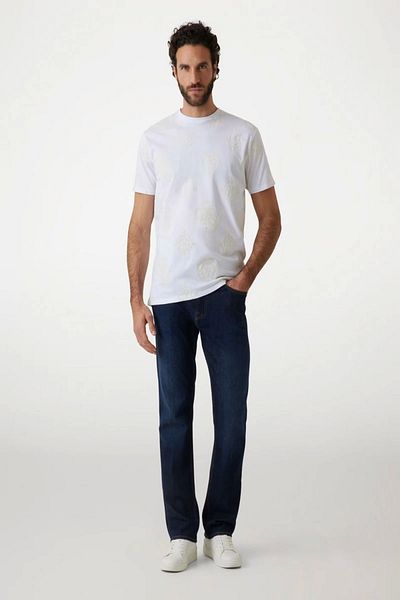 Guess Tricou cu imprimeu Ss Bsc Peony Tricou alb pentru bărbați M5rı46kbw41-g011