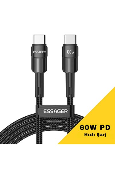 essager 0.50cm 60w Pd Type C To Type C Şarj Kablosu, Akım, Isı Ve Güç Korumal...