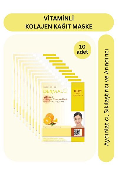 Dermal Brightening, Firming, Purifying Collagen Mask with Vitamin Extract X10 Pieces