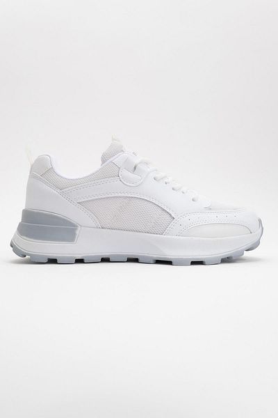 CCWAY AYAKKABI ALB GRI Pantofi sport de damă