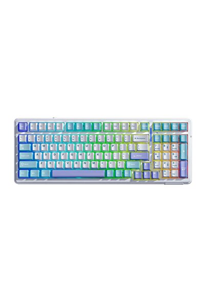 Aula F99 3 Modlu Rgb Hot Swap Mekanik Linear Graywood V3 Switch Kablosuz Makrolu Klavye Lila