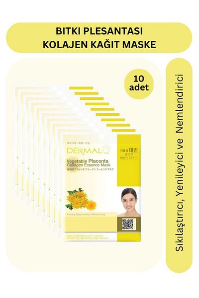 Dermal Firming, Renewing, Moisturizing Collagen Mask with Plant Placenta Extract x 10 Pieces