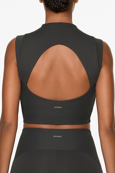 Oysho Comfortux rib open back tank top