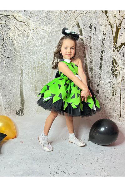 Star Kids Pink Pebble Dress for Girls, Pink Stone Age Costume for Girls