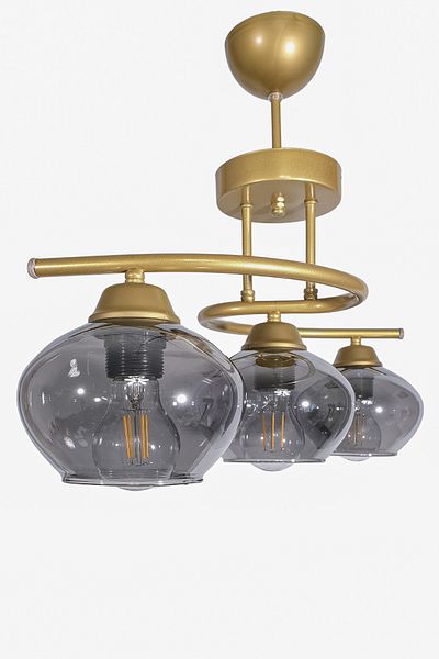 Fer Avize Fuji Modern Decorative Antique Colored Glass 3-Piece Chandelier Living Room - Kitchen - Bedroom