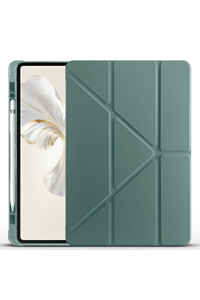Fibaks Honor Pad 9 12.1 inch Uyumlu Kalem Bölmeli Pu Deri Yumuşak Koruyucu Silikon Kılıf