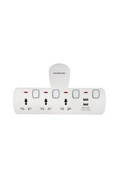 Olsenmark 3-Way Power Wall Socket with Individual Switches- OMES1862D