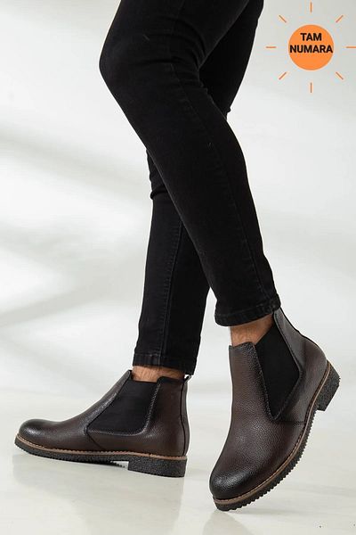 FAYMAZ Chelsea Men's - Brown Printed Casual Boots