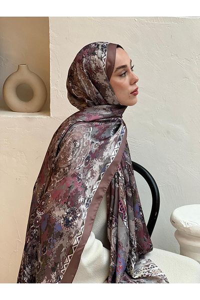 Modakaşmir شال حريري منقوش من الأزتيك
