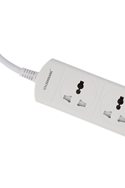 Olsenmark Power Socket- OMES1865D/ 3 Way Universal Sockets, 2-way USB Ports