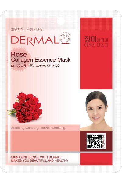 Dermal Moisturizing and Smoothing Rose Extract Collagen Mask x10 Pieces