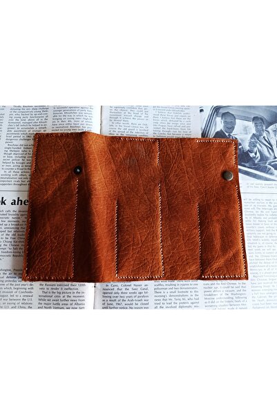 Mahfuz Crazy Leather Pen Holder - for Your Custom Pencils, All Handmade (8*18cm) Mu84