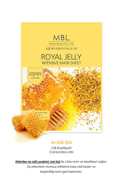 MBL Teresia Face Mask with Royal Jelly Protein and Honey Extract to Help Give Skin Moisture and Elasticity