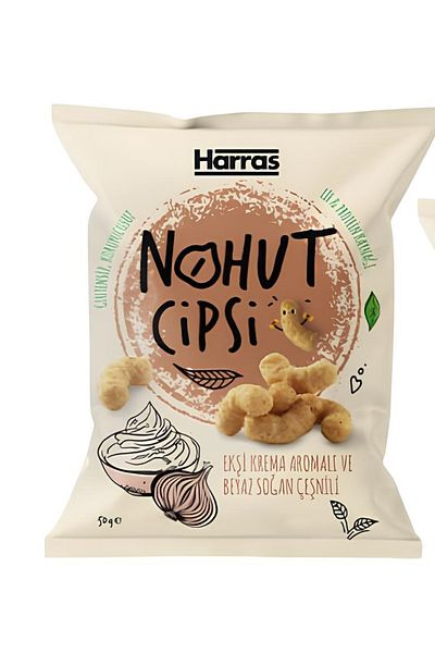 Harras Chickpea Chips with Sour Cream and White Onion Condiment 12 Pieces X 50 Gr