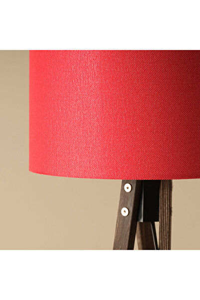 Bella Maison Bella Ahşap Lambader Kırmızı-Ceviz (40x40x125 cm)