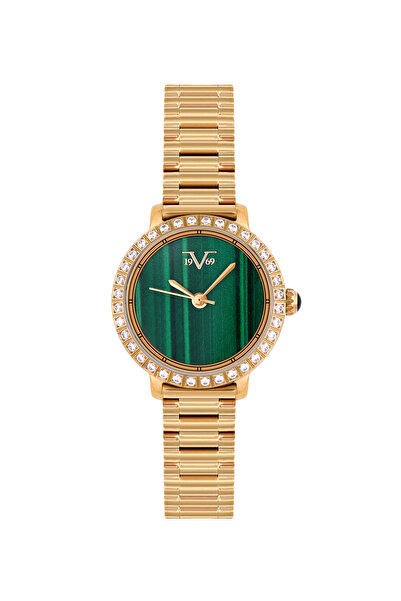 V 19.69 ساعة نسائية ماركة ذهبية بمينا خضراء موديل VGPGR0015L