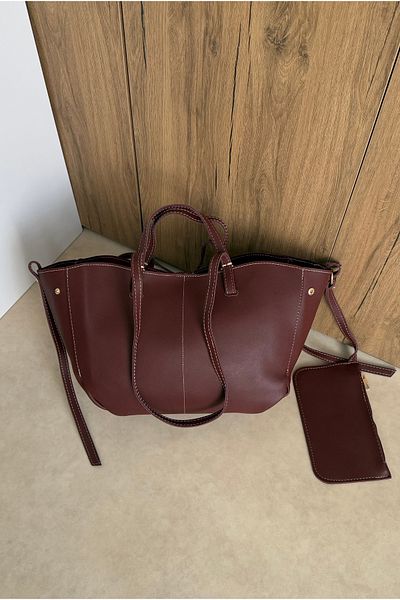 Mupa Shoes Дамска чанта за през рамо CLARET - с двойна презрамка