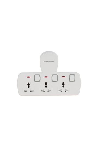 Olsenmark 3 way Universal Wall Socket with Individual Switches- OMES1859D