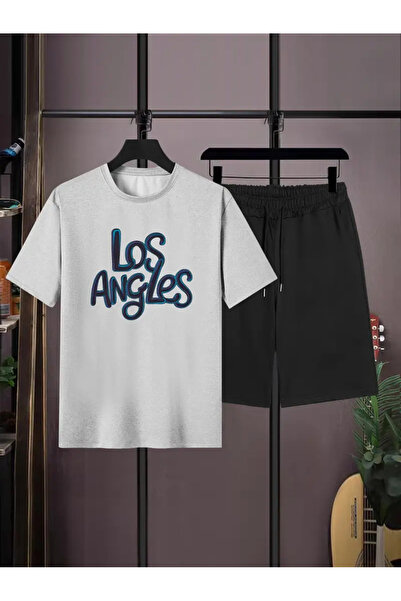 Frisson Ανδρικό άνετο σετ φόρμας, μπλουζάκι και σορτς, Λος Άντζελες με τύπωμα...
