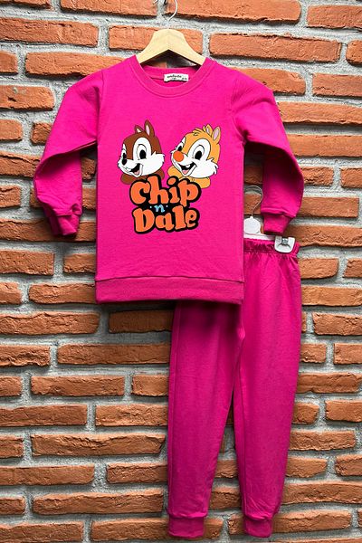 endudu Chip'N Dale Squirrel Stripe Flim Character Children's 2-Piece Seasonal Suit 100% Cotton for Kindergarten-Nursery