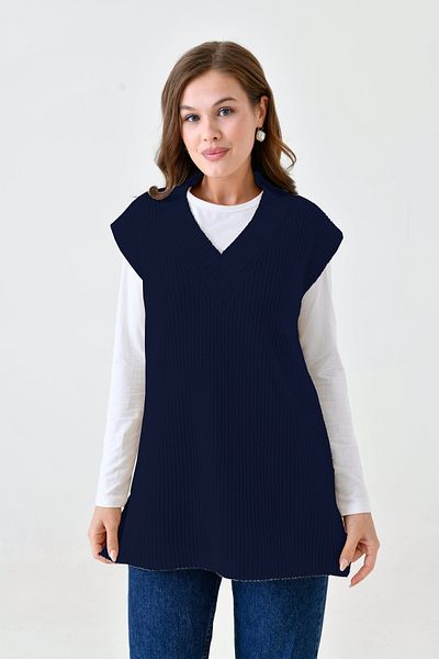 NİSUM MODA Nisum V-Neck Knitwear Slip Pullover