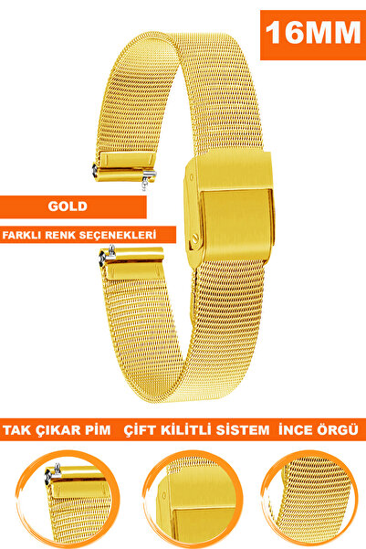 COBRA 16mm Fossil-Welder-Casio-Seiko-Omega-Armani Saat Uyumlu İnce Metal Hası...