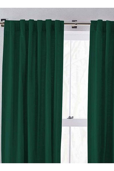 soufa dibaj Velvet Curtain for Bedroom Dining Studio Office - Dark Green