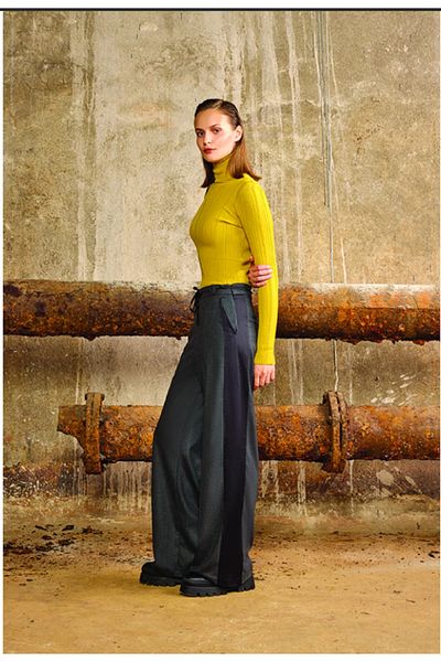 Unique Parachute Fabric Trousers with Side Garnish