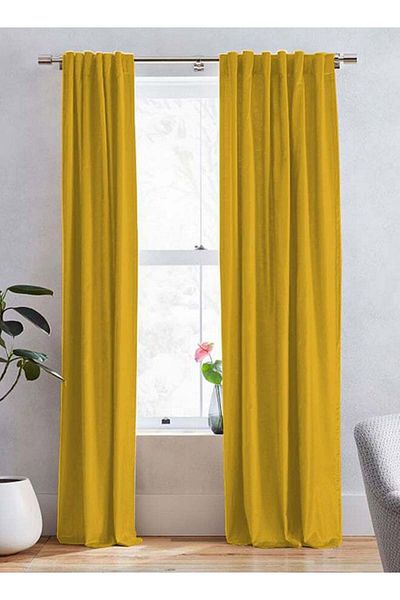 soufa dibaj Velvet Curtain for Bedroom Dining Studio Office - Gold