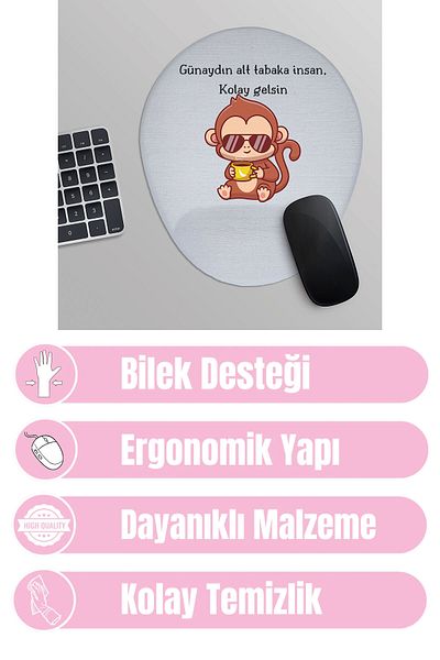 qoeuyl boutique Princess Good Morning Substrate Human Printed Οβάλ Ποντίκι με υποστήριξη καρπού